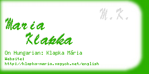 maria klapka business card
