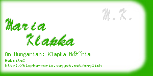 maria klapka business card